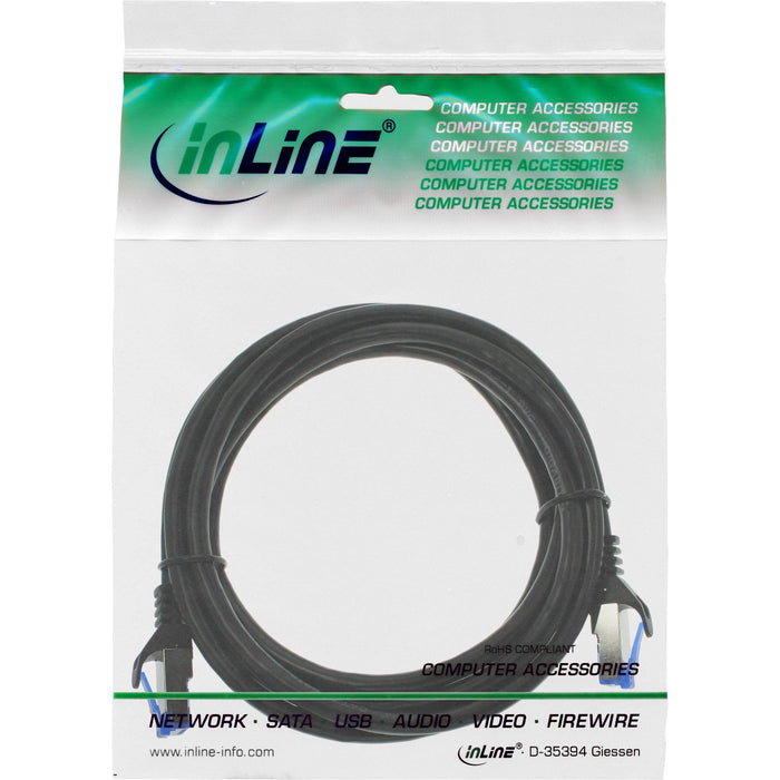 Inline® Cable De Red Armoured, U/Ftp, Cat.6a, Black, 1m