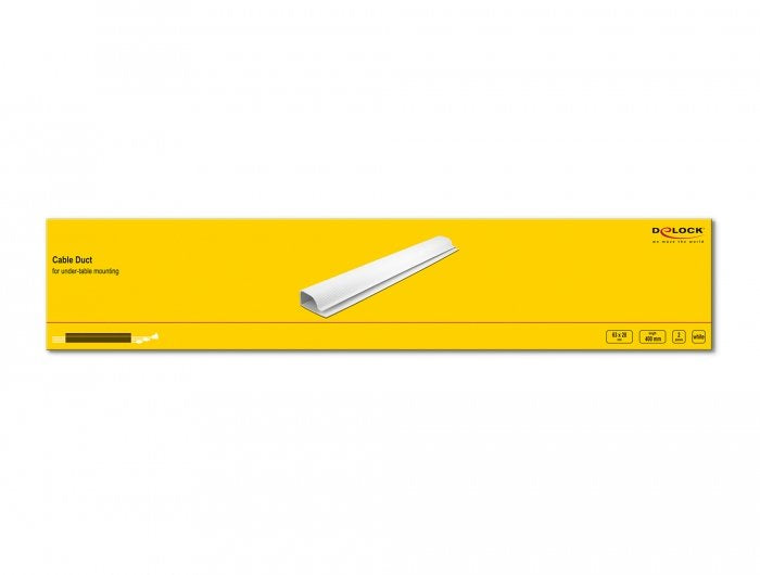Delock Cablekanal Für Untertischmontage 63 X 28 Mm - Länge 400 Mm 2 Stück Weiss