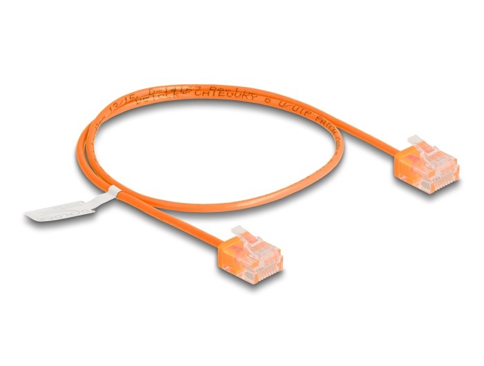 Delock Rj45 Cable De Red Cat.6 Utp Ultra Slim 0,5 M Naranja Con Kurzen Machon