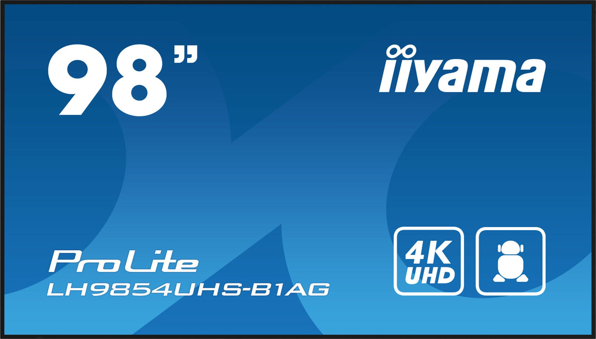 Iiyama Lh9854uhs-B1ag Pantalla Señalización 2,48 M (97.5") Lcd Wifi 500 Cd / M² 4k Ultra Hd Negro Procesador Incorporado Android 11 24/7