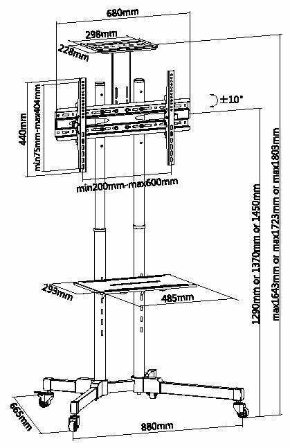 EAN 4015867199299 - Equip 650603 soporte para monitor 177,8 cm (70") Piso Negro imagen 7