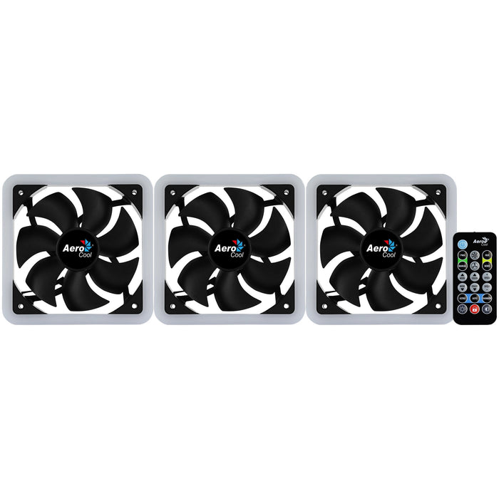 Pack 3 Ventiladores Aerocool Edge 14 Pro 14cm H66f Hub + Control Remoto