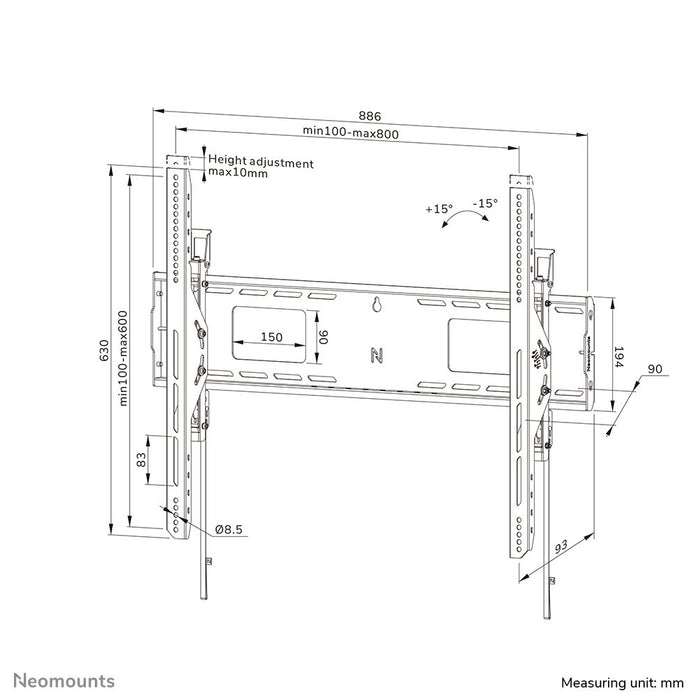 EAN 8171371443375 - Neomounts WL35-750BL18 soporte para TV 2,49 m (98") Negro imagen 20