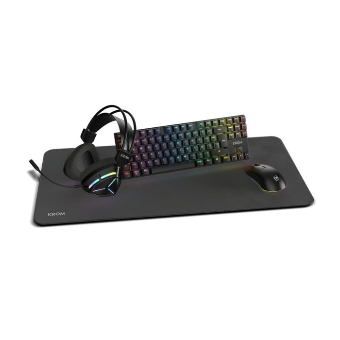 Krom Klass Pcombo Gaming 4 En 1 Rgb Negro