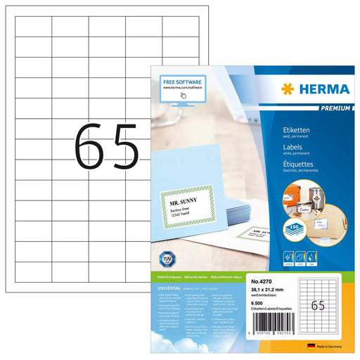 EAN 4008705042703 - HERMA 4270 etiqueta de impresora Blanco Etiqueta para impresora autoadhesiva imagen 1