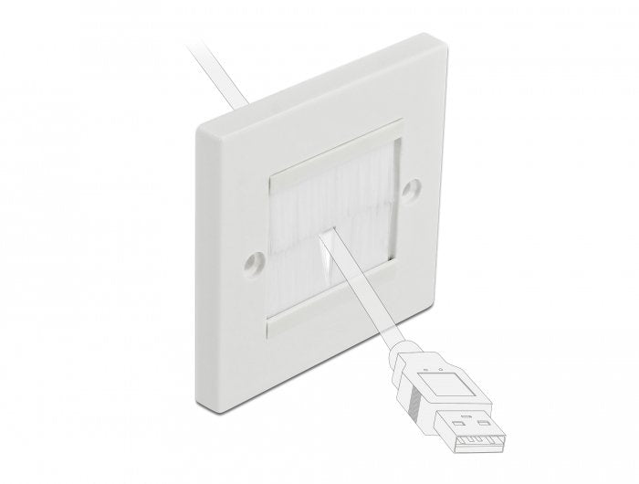 Delock Cablemanagement Abdeckblende 86 X 86 Mm Mit Weissen Bürstenstreifen