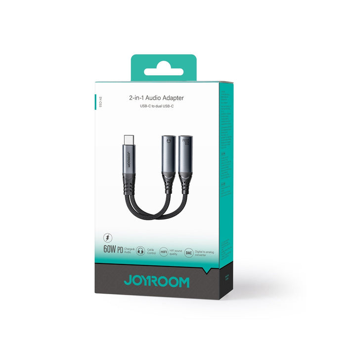 EAN 6956116764821 - JOYROOM SY-C03 cable USB USB C USB C/3.5mm 60 W Negro imagen 2