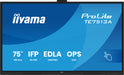 EAN 4948570128129 - iiyama TE7513A-B3AG pantalla de señalización Panel plano interactivo 190,5 cm (75") LCD Wifi 500 cd / m²  imagen 2