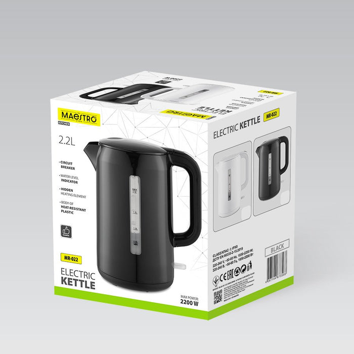 EAN 4897144673551 - Maestro MR-022-WHITE tetera eléctrica 2,2 L 2200 W Blanco imagen 4