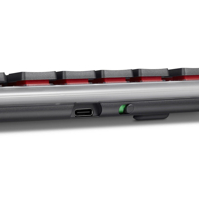Lenovo 4y41v37355, Tenkeyless (80 - 87 %), Con Cable & Inalámbrico, Usb + Rf Wireless + Bluetooth, Optischer Schlüsselschalter, Led, Gris