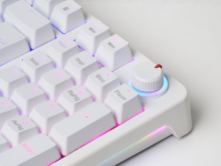 Teclado Mars Gaming Mkprowyfr Mecanico Rgb Silent Switch  Rueda De Control Frances Color Blanco