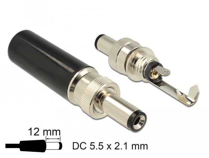 Steckverbinder Dc 5,5 X 2,1 Mm Mit Länge 12,0 Mm Hohlstecker Lötversion