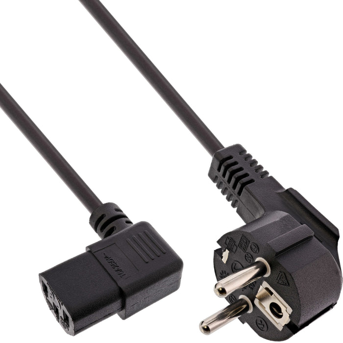 45 Piezas Cable De Alimentación Bulk-Pack Inline, Cee7/7 En Ángulo A Iec-C13 En Ángulo Izquierdo, Negro, H05vv-F, 3x0,75 Mm², 1 M
