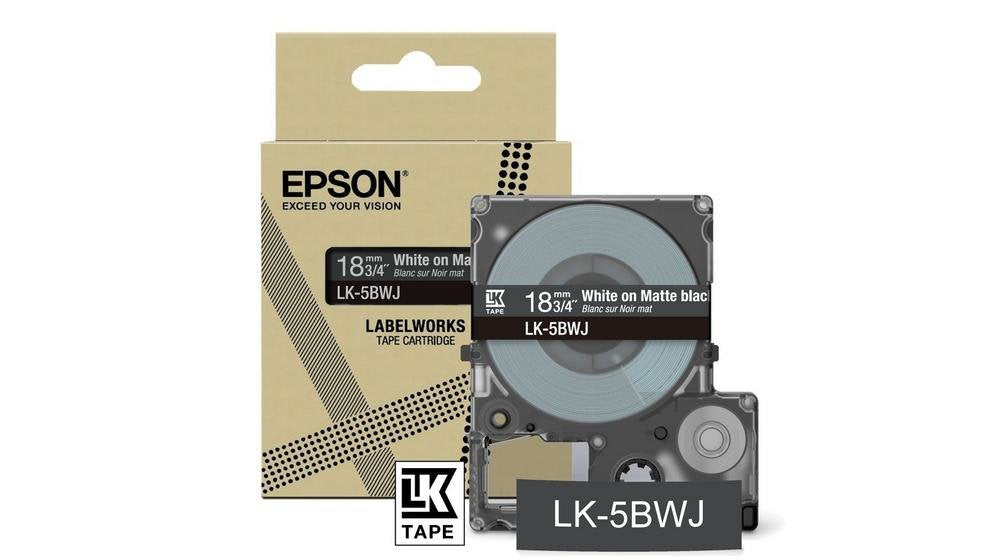 Matte Tape Black/White 18mm 8m Lk-5bwj