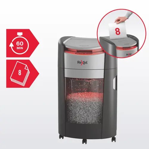 Trituradora Rexel Shredmax Autofeed+ 300m, P5, 300 Hojas, Cubo De 25 L