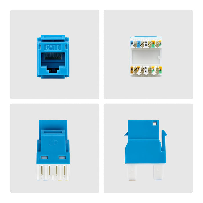 Startech.Com Startech - Keystone Jack - 180°, 110 Punch Down - Cat 6 - Utp - Rj-45 - Azul - Conforme Taa (Paquete Con 24)