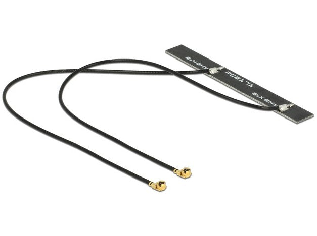 Delock Doble Antena Wlan Wifi 6e De Doble Banda 2 X Mhf® I Macho De 5 Dbi Y Pcb De 2 X 15 Cm Interna Autoadhesiva