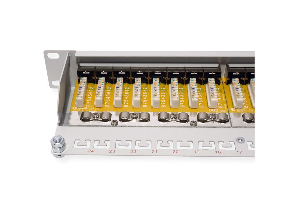Roline Kat.6 Class E 48,26cm 19zoll-Patchpanel 24p Geschirmt Grau