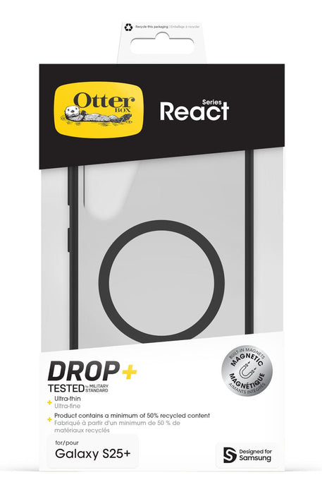 Otterbox React Magnet Qi2 Fr Samsung S25+. Negro Crystal