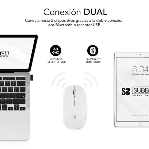 EAN 8436586742256 - SUBBLIM SUBMO-DFLAT21 ratón Oficina Ambidextro RF Wireless + Bluetooth + USB Type-A 1600 DPI imagen 2