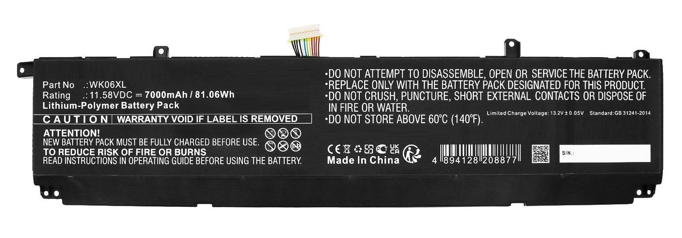 Battery Li-Polymer Black  81.06wh For Hp