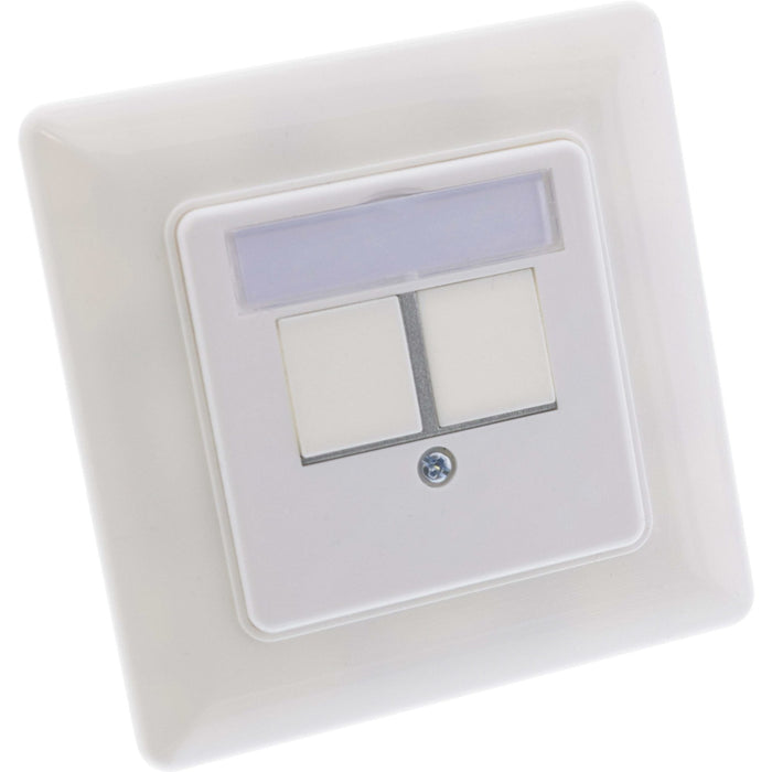 Inline® Frame Set For 2x Rj45 Keystone Snap-In, Blanco Ral9010