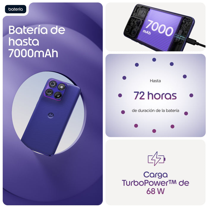 Motorola Edge 70 Fusion 17,2 Cm (6.78") Sim Doble Android 16.0 5g Usb Tipo C 12 Gb 256 Gb 7000 Mah Violeta