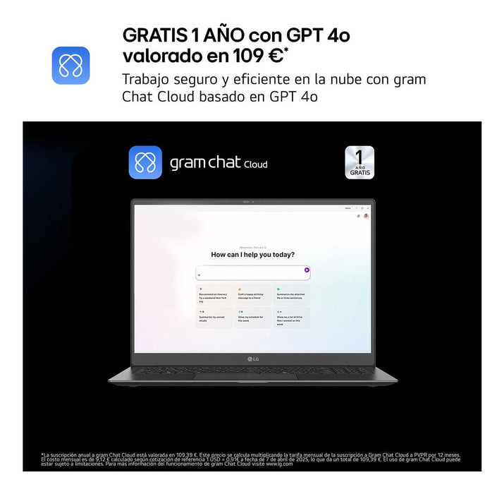 EAN 8806096479476 - LG Gram 14Z90T Intel Core Ultra 7 255H Portátil 35,6 cm (14") WUXGA 32 GB LPDDR5x-SDRAM 1 TB SSD Wi-Fi 6E imagen 6