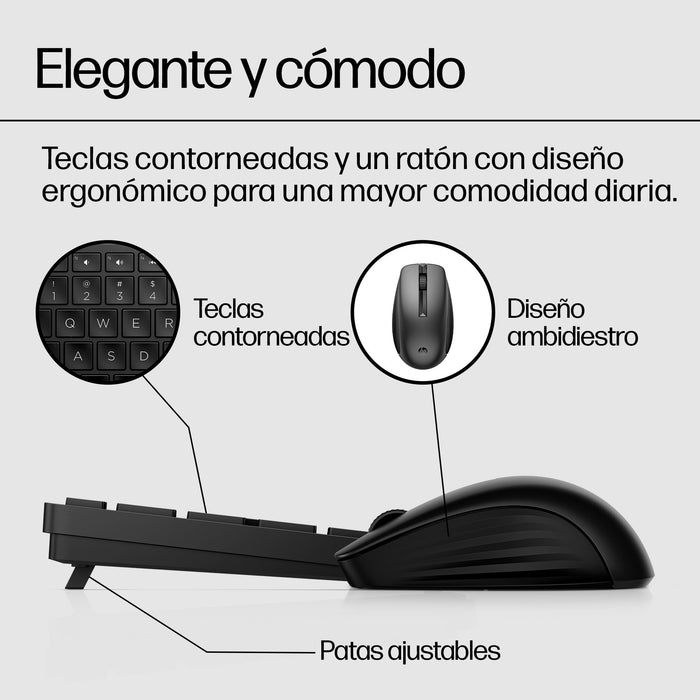 EAN 0196188141083 - HP 650 Wireless Keyboard and Mouse Combo Black teclado Ratón incluido Hogar RF inalámbrico Negro imagen 7