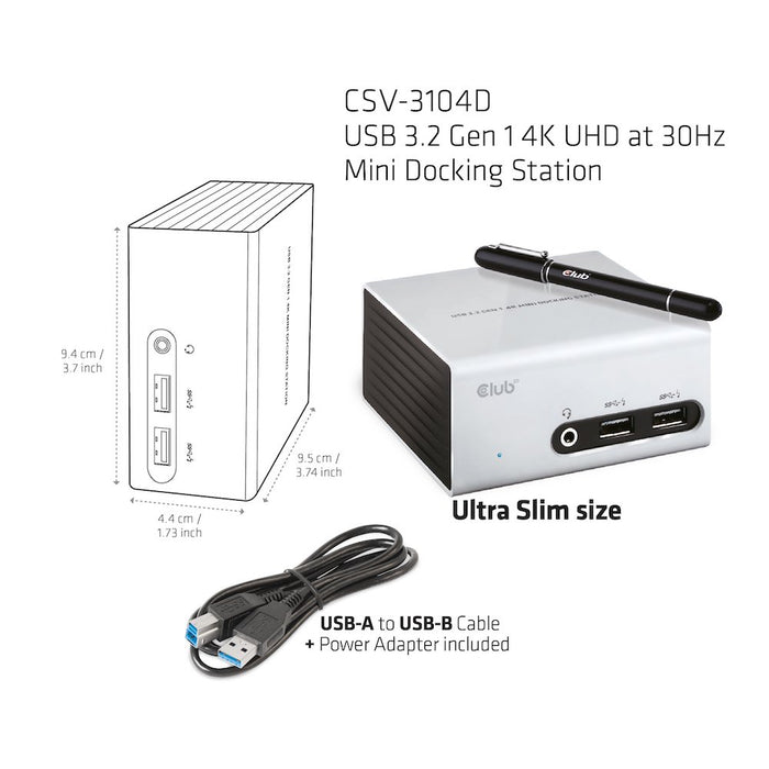 EAN 8717249401261 - CLUB3D CSV-3104D base para portátil y replicador de puertos Alámbrico USB 3.2 Gen 1 (3.1 Gen 1) Type-A Ne imagen 9
