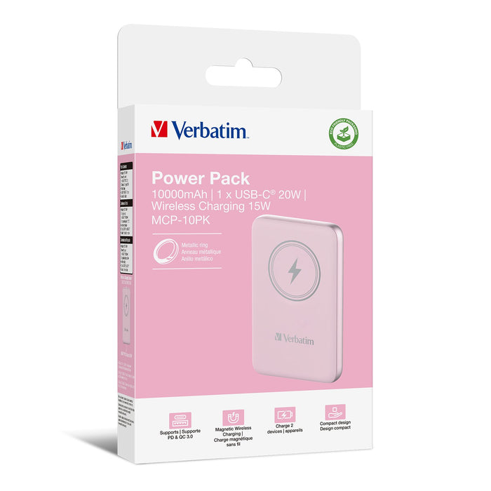 EAN 0023942322481 - Verbatim Charge 'n' Go Polímero de litio 10000 mAh Cargador inalámbrico Rosa imagen 5
