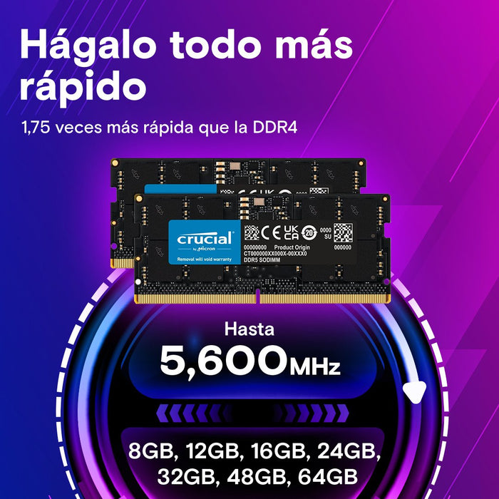 EAN 0649528944160 - Crucial CT64G56C46S5 módulo de memoria 64 GB 1 x 64 GB DDR5 262-pin SO-DIMM imagen 3