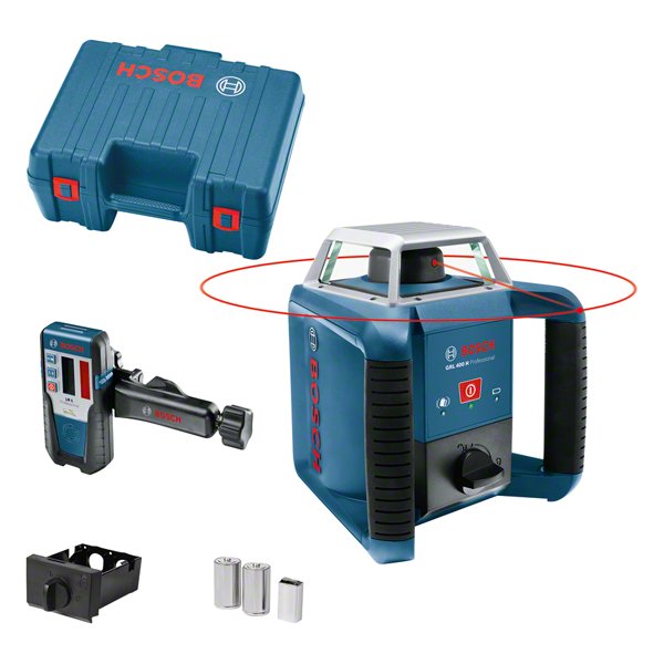 Bosch Professional Láser Giratorio Grl 400 H Professional, Con Receptor Azul/Negro, Estuche, Línea Láser Roja 601061800