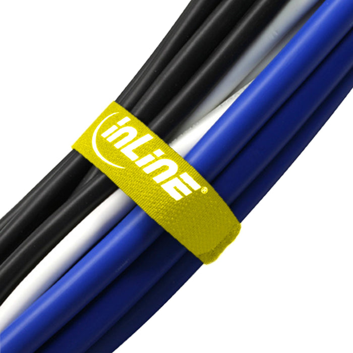 Tiras De Cables Inline De Velcro 20 X 200 Mm 10 Uds. Amarillo