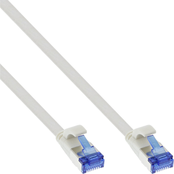 Cable De Red Plano Inline, U/Ftp, Cat.6a, Tpe Libre De Halógenos, Blanco, 2m
