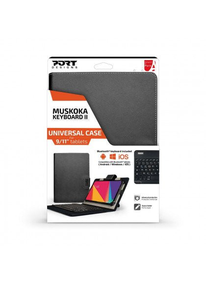 Port Designs Muskoka Ii 9/11p Tablet Case With Bluetooth Keyboard