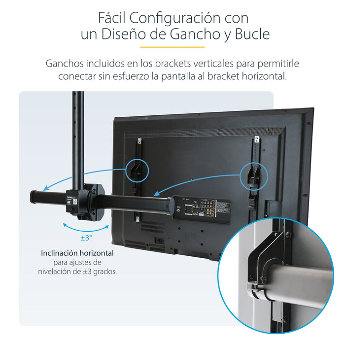 Startech.Com Base Soporte Vesa Ajustable De Montaje En Techo Para Pantallas De 37 A 70 Pulgadas - Mástil Corto
