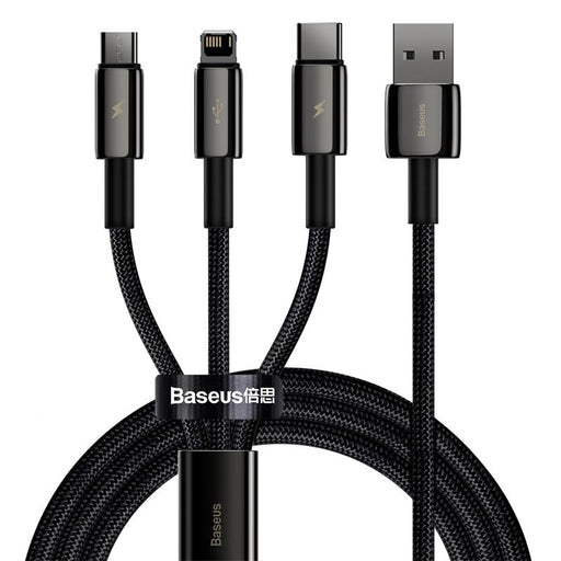 EAN 6953156204973 - Baseus Tungsten Gold 3-in-1 cable USB USB 2.0 1,5 m USB A USB C/Micro USB A/Lightning Negro imagen 1