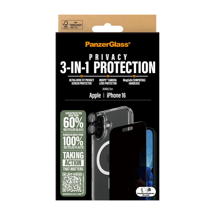 EAN 5715685003431 - PanzerGlass ® 3-in-1 Privacy Protection Bundle iPhone 16 Protector de pantalla Apple 1 pieza(s) imagen 3