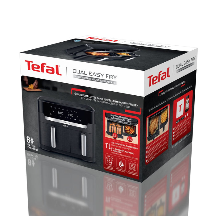 Freidora Tefal Easy Fry Dual Xxl Ey9428e0 Doble 11 L Independiente 2020 W Negro