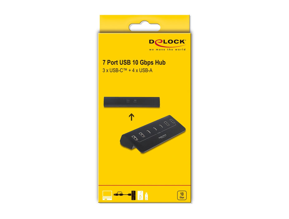 Hub Delock Usb 10 Gbps Con 3 Usb-C Und 4 Usb-A Ports