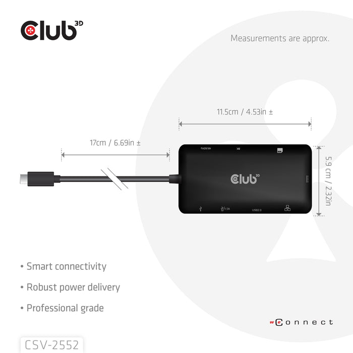 EAN 8719214473556 - CLUB3D CSV-2552 hub de interfaz USB Tipo C 5000 Mbit/s Negro imagen 6