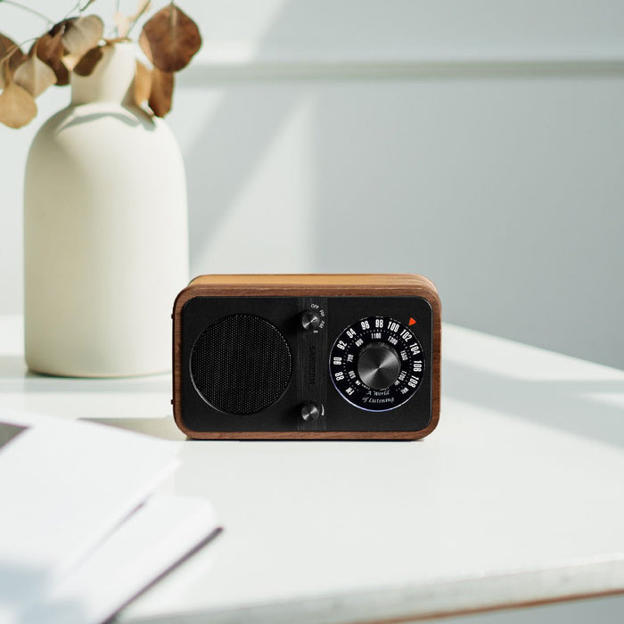 Sangean Wr-9 Nogal Vintage Radio Analógica De Madera Con Am Fm Bluetooth