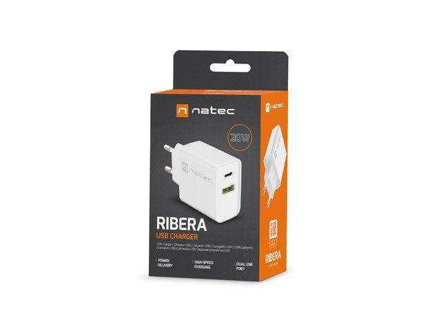 EAN 5901969443103 - NATEC RIBERA Universal Blanco Corriente alterna Carga rápida Interior imagen 7