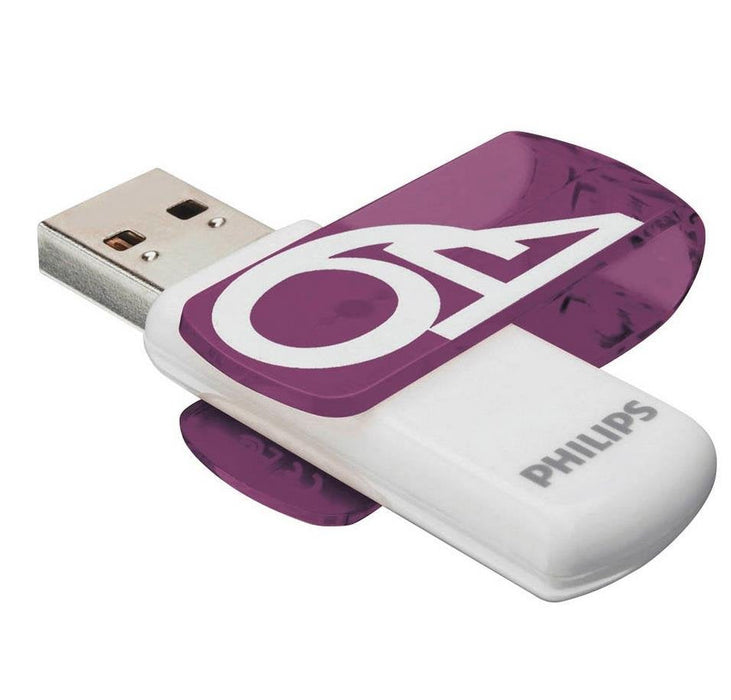 Philips Usb 2.0  64gb Vivid Edition Purple 2-Pack