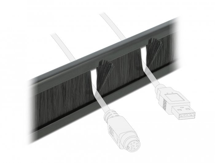 Digitus 19" Panel Gestión De Cables Barra Escobilla Sin Herramientas 1 U Negro