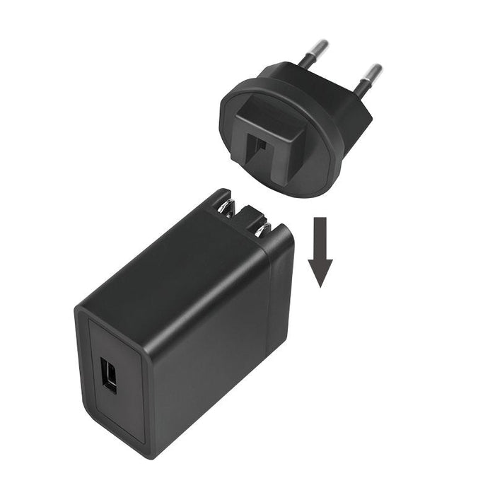 Logilink Usb-A Travel Charger, 18 W, Gan, 1-Port, 1x Usb-A (Qc), Negro