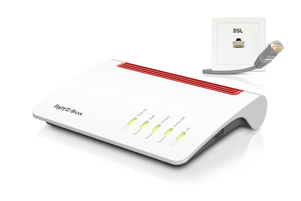 EAN 4023125028045 - Box FRITZ! 7590 router inalámbrico Gigabit Ethernet Doble banda (2,4 GHz / 5 GHz) Blanco imagen 1