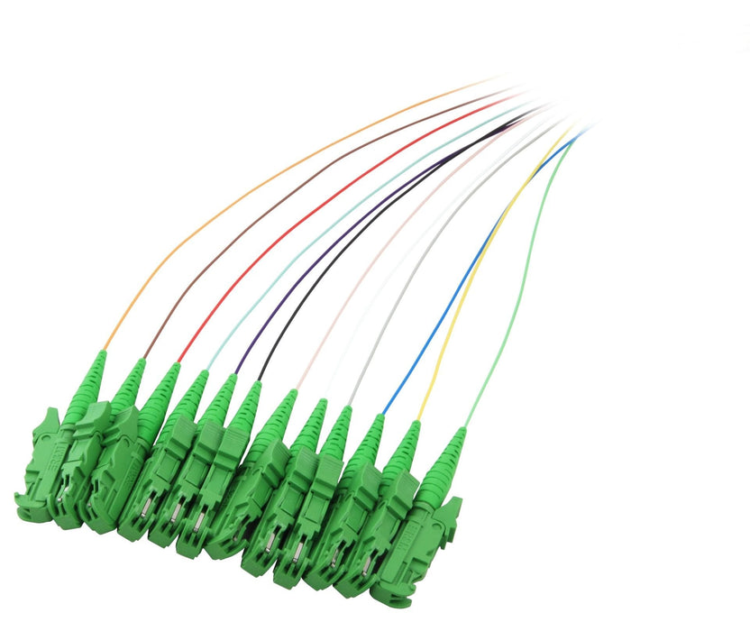 Efb O0769.2 Faserpigtail E2000 Apc8° Os2 1 Set=12stk Gn Ws G652d