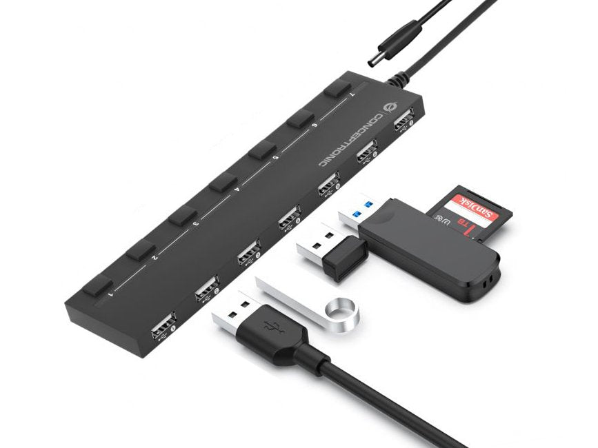 EAN 4015867226117 - Conceptronic HUBBIES08B hub de interfaz USB 2.0 480 Mbit/s Negro imagen 5